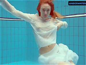redhead Diana steaming and insane in a milky dress