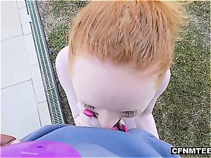insatiable ginger pounded by swimming coach